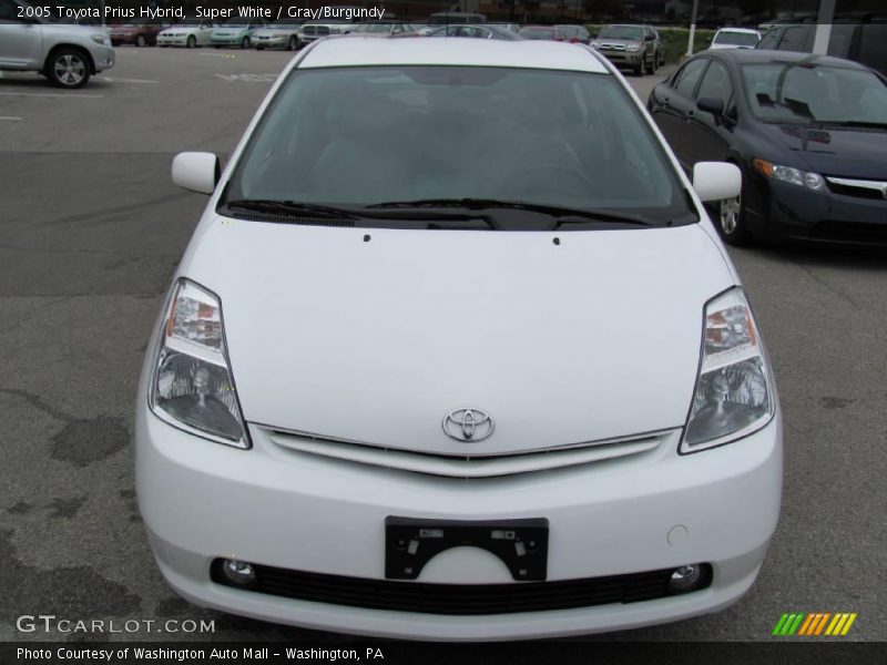 Super White / Gray/Burgundy 2005 Toyota Prius Hybrid