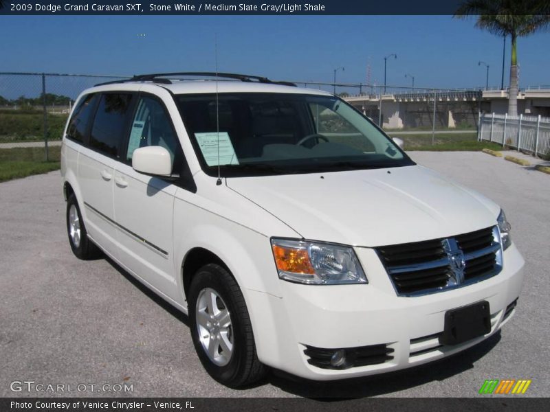 Stone White / Medium Slate Gray/Light Shale 2009 Dodge Grand Caravan SXT