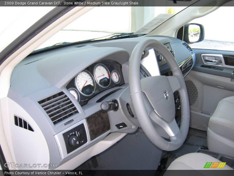 Stone White / Medium Slate Gray/Light Shale 2009 Dodge Grand Caravan SXT