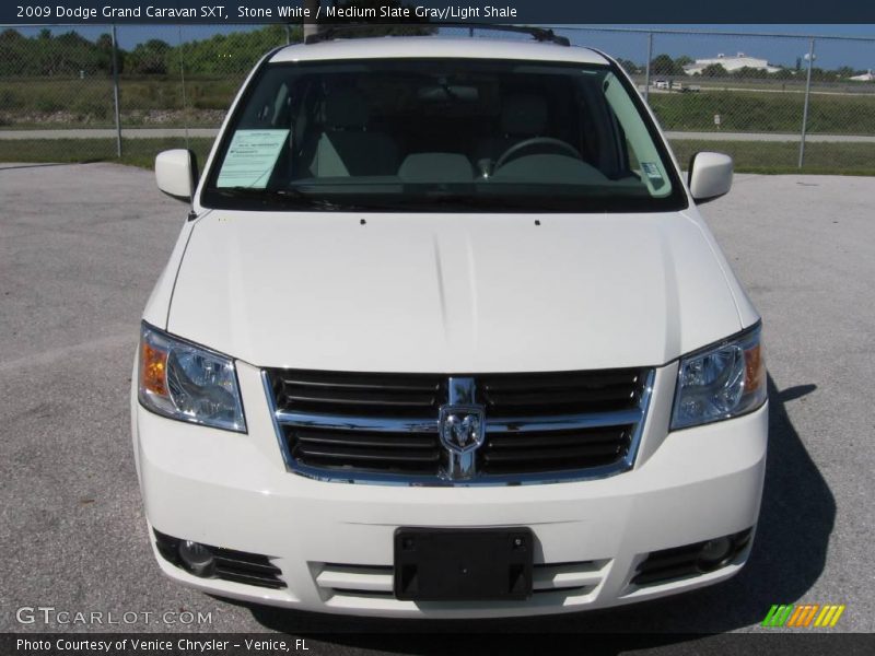 Stone White / Medium Slate Gray/Light Shale 2009 Dodge Grand Caravan SXT