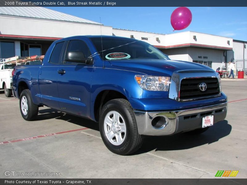 Blue Streak Metallic / Beige 2008 Toyota Tundra Double Cab