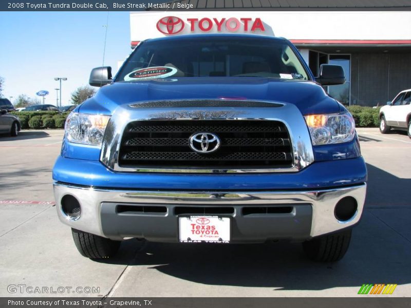 Blue Streak Metallic / Beige 2008 Toyota Tundra Double Cab