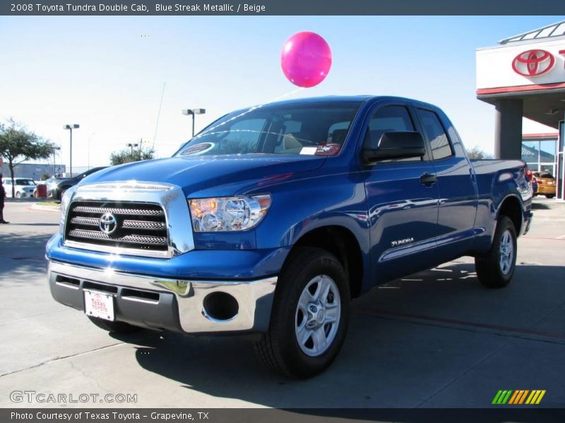 Blue Streak Metallic / Beige 2008 Toyota Tundra Double Cab