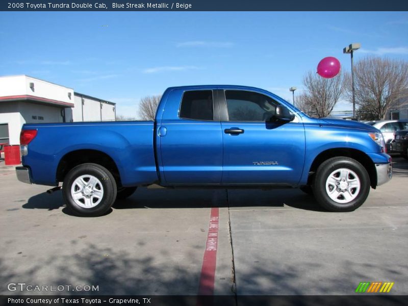 Blue Streak Metallic / Beige 2008 Toyota Tundra Double Cab