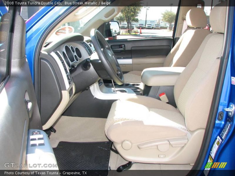 Blue Streak Metallic / Beige 2008 Toyota Tundra Double Cab