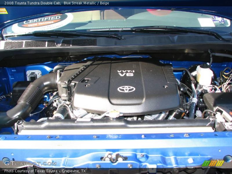 Blue Streak Metallic / Beige 2008 Toyota Tundra Double Cab