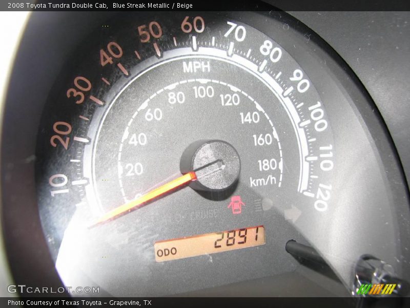 Blue Streak Metallic / Beige 2008 Toyota Tundra Double Cab
