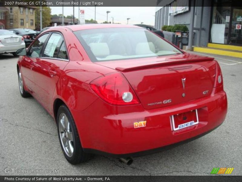 Crimson Red / Light Taupe 2007 Pontiac G6 GT Sedan