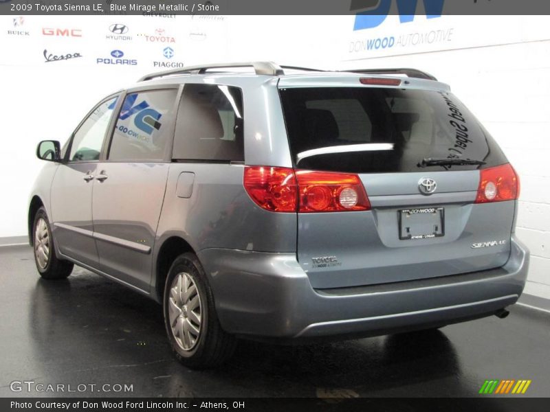 Blue Mirage Metallic / Stone 2009 Toyota Sienna LE