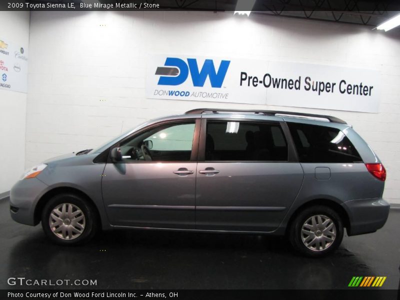 Blue Mirage Metallic / Stone 2009 Toyota Sienna LE