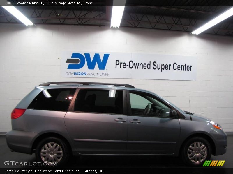 Blue Mirage Metallic / Stone 2009 Toyota Sienna LE