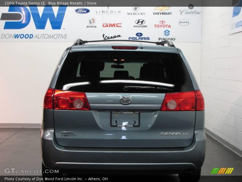 Blue Mirage Metallic / Stone 2009 Toyota Sienna LE