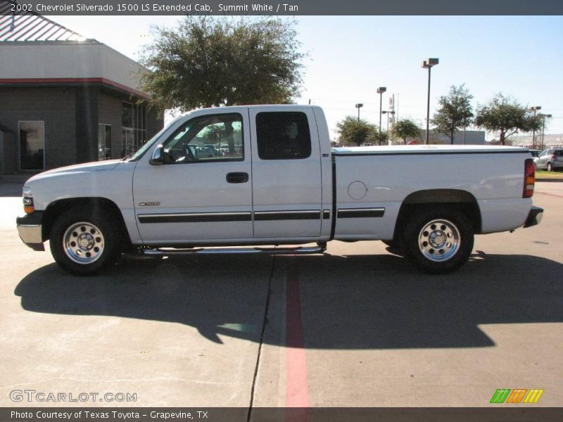 Summit White / Tan 2002 Chevrolet Silverado 1500 LS Extended Cab