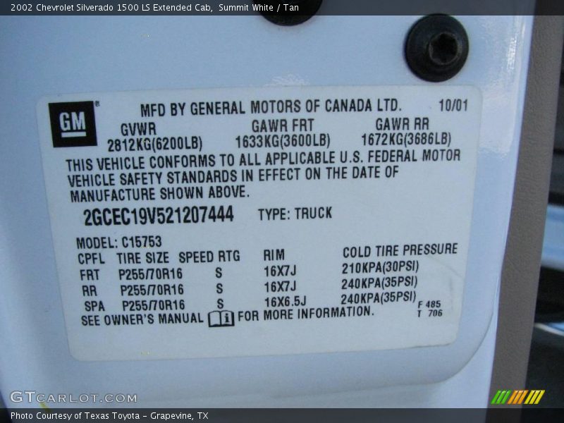 Summit White / Tan 2002 Chevrolet Silverado 1500 LS Extended Cab