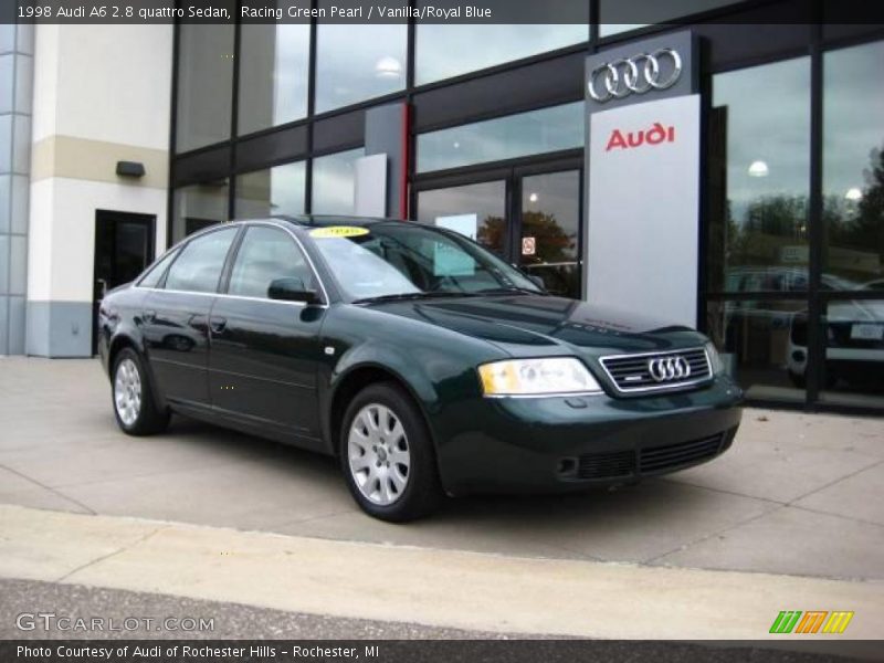 Racing Green Pearl / Vanilla/Royal Blue 1998 Audi A6 2.8 quattro Sedan