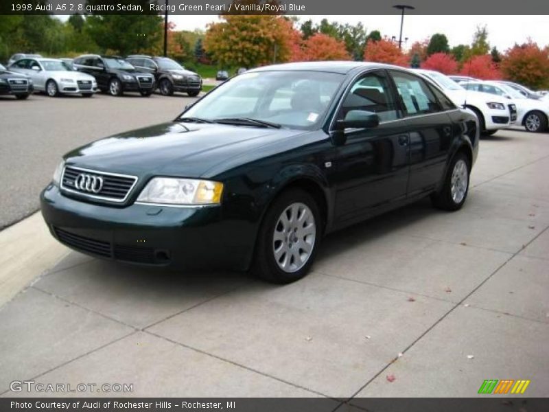 Racing Green Pearl / Vanilla/Royal Blue 1998 Audi A6 2.8 quattro Sedan