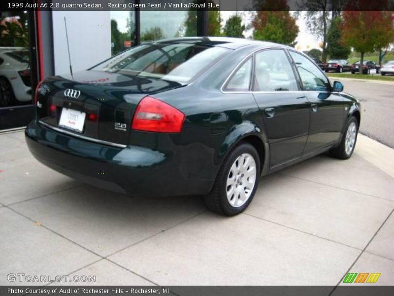 Racing Green Pearl / Vanilla/Royal Blue 1998 Audi A6 2.8 quattro Sedan