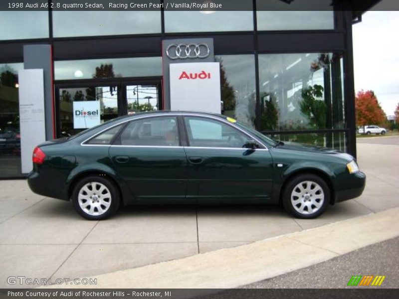 Racing Green Pearl / Vanilla/Royal Blue 1998 Audi A6 2.8 quattro Sedan