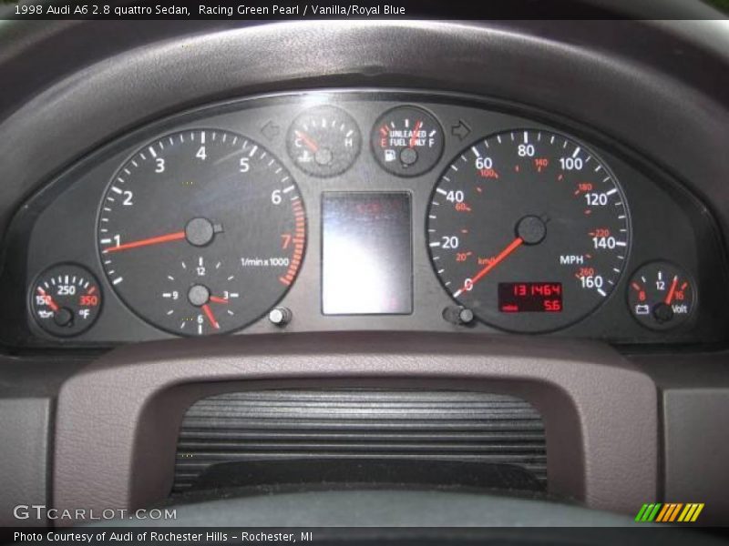 Racing Green Pearl / Vanilla/Royal Blue 1998 Audi A6 2.8 quattro Sedan