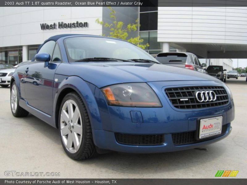 Ocean Blue Pearl Effect / Aviator Gray 2003 Audi TT 1.8T quattro Roadster