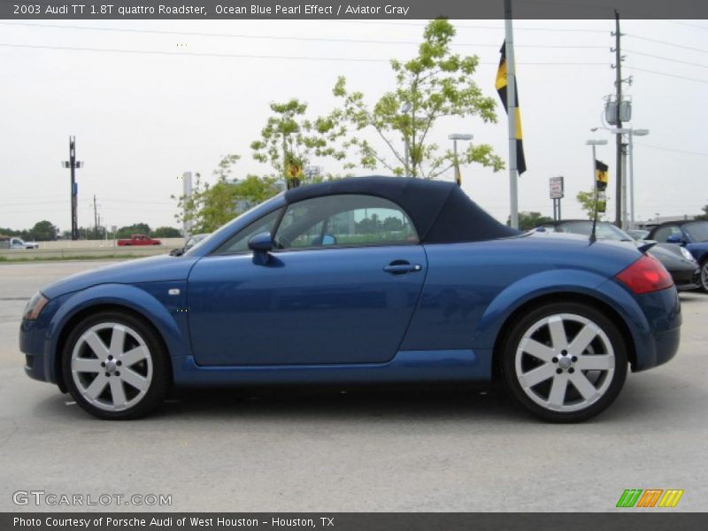 Ocean Blue Pearl Effect / Aviator Gray 2003 Audi TT 1.8T quattro Roadster