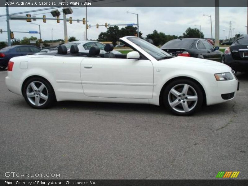 Arctic White / Blue 2004 Audi A4 3.0 Cabriolet