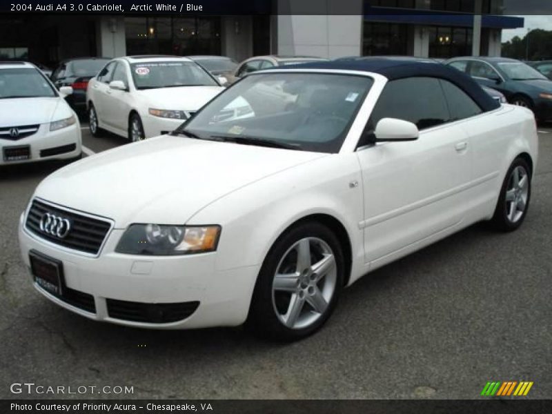 Arctic White / Blue 2004 Audi A4 3.0 Cabriolet