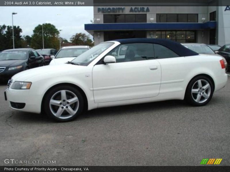 Arctic White / Blue 2004 Audi A4 3.0 Cabriolet