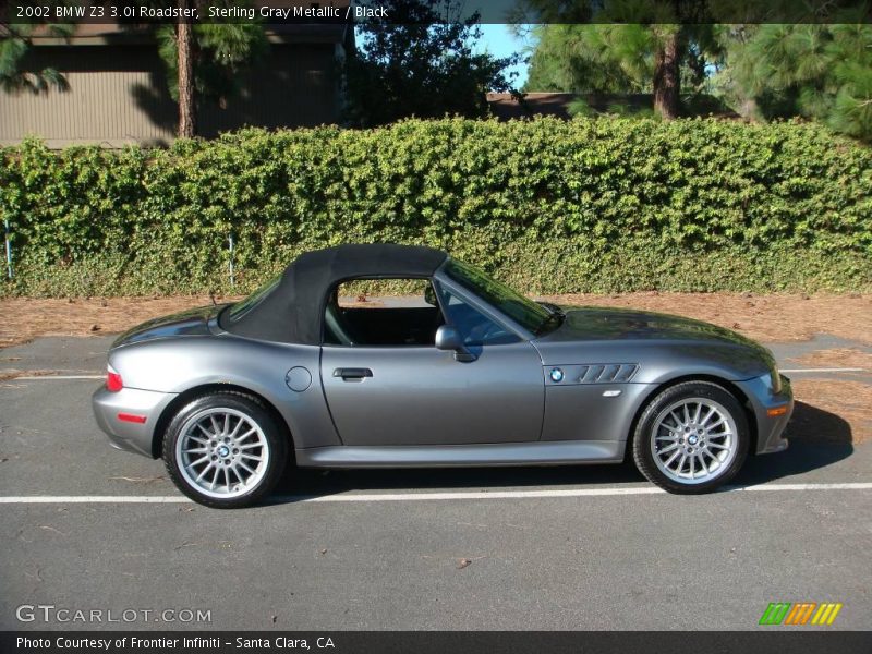 Sterling Gray Metallic / Black 2002 BMW Z3 3.0i Roadster