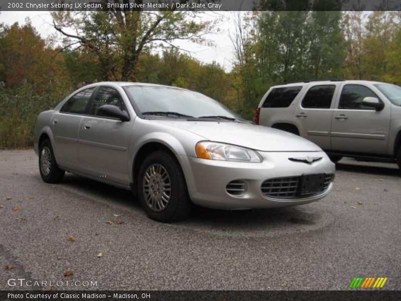 Brilliant Silver Metallic / Dark Slate Gray 2002 Chrysler Sebring LX Sedan
