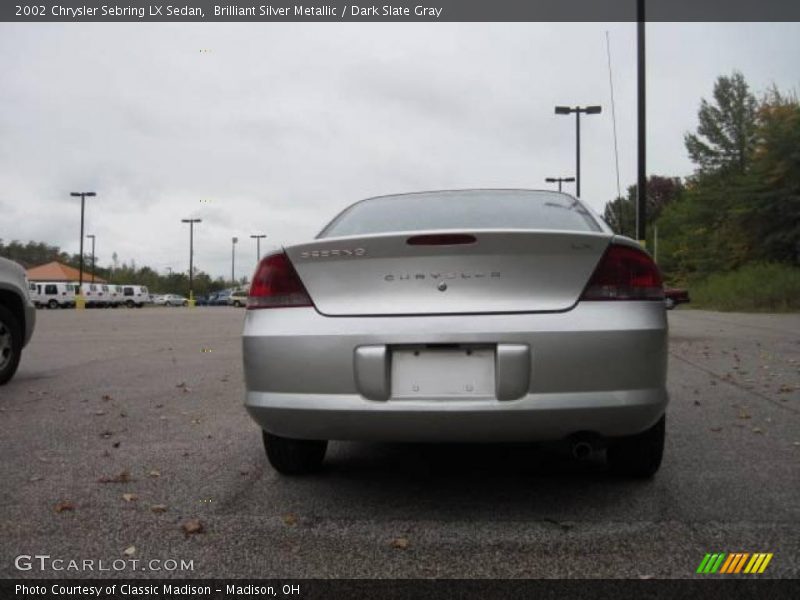 Brilliant Silver Metallic / Dark Slate Gray 2002 Chrysler Sebring LX Sedan