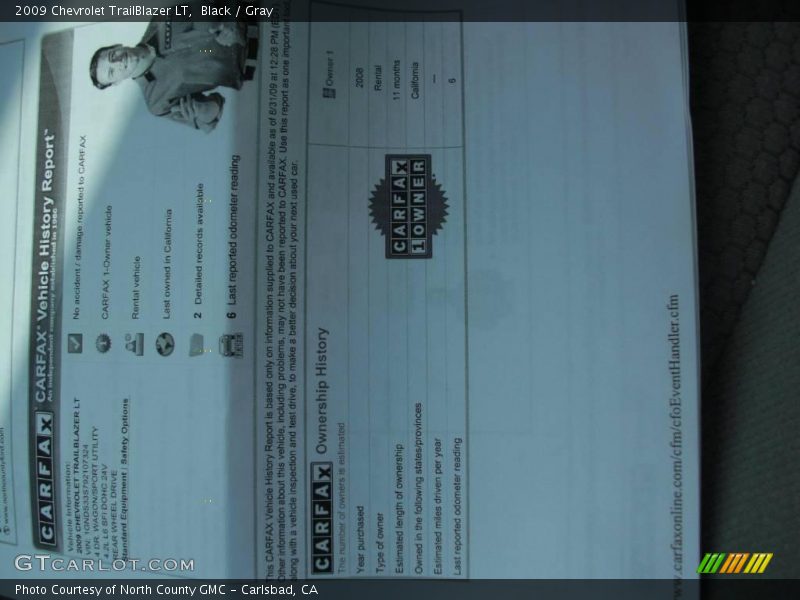Black / Gray 2009 Chevrolet TrailBlazer LT