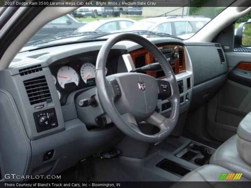 Bright White / Medium Slate Gray 2007 Dodge Ram 3500 Laramie Mega Cab 4x4