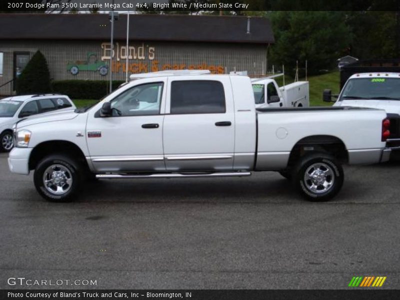 Bright White / Medium Slate Gray 2007 Dodge Ram 3500 Laramie Mega Cab 4x4