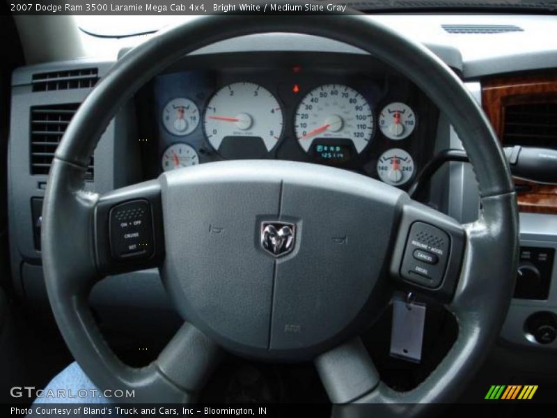 Bright White / Medium Slate Gray 2007 Dodge Ram 3500 Laramie Mega Cab 4x4