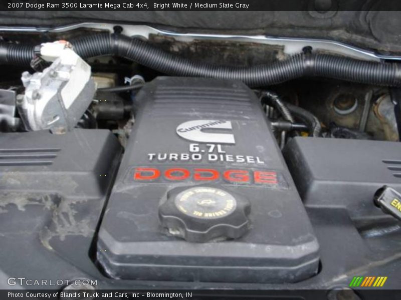 Bright White / Medium Slate Gray 2007 Dodge Ram 3500 Laramie Mega Cab 4x4