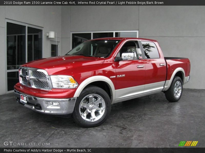 Inferno Red Crystal Pearl / Light Pebble Beige/Bark Brown 2010 Dodge Ram 1500 Laramie Crew Cab 4x4