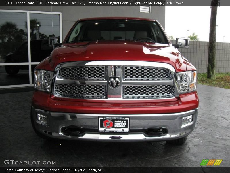 Inferno Red Crystal Pearl / Light Pebble Beige/Bark Brown 2010 Dodge Ram 1500 Laramie Crew Cab 4x4