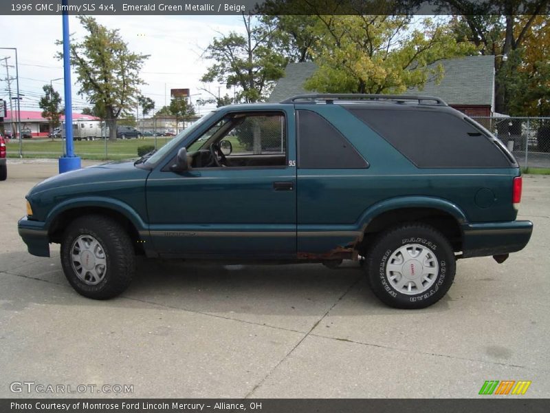 Emerald Green Metallic / Beige 1996 GMC Jimmy SLS 4x4