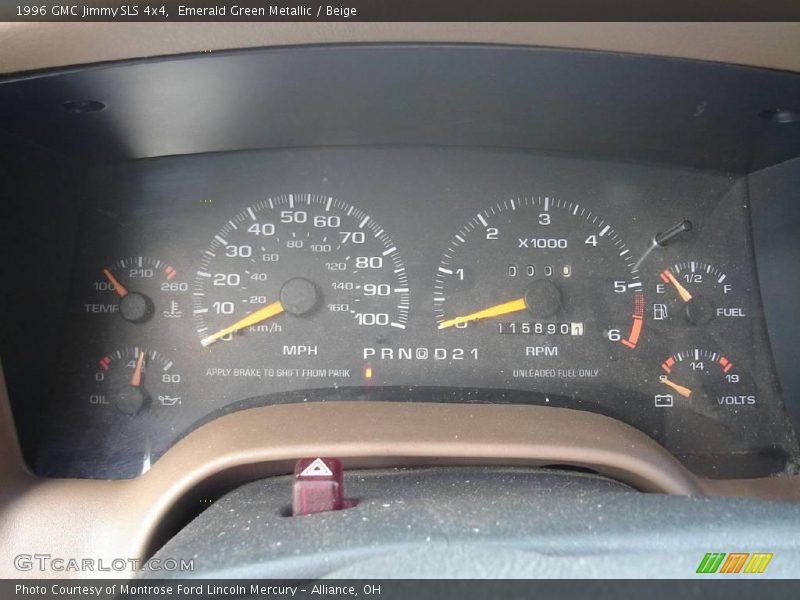 Emerald Green Metallic / Beige 1996 GMC Jimmy SLS 4x4