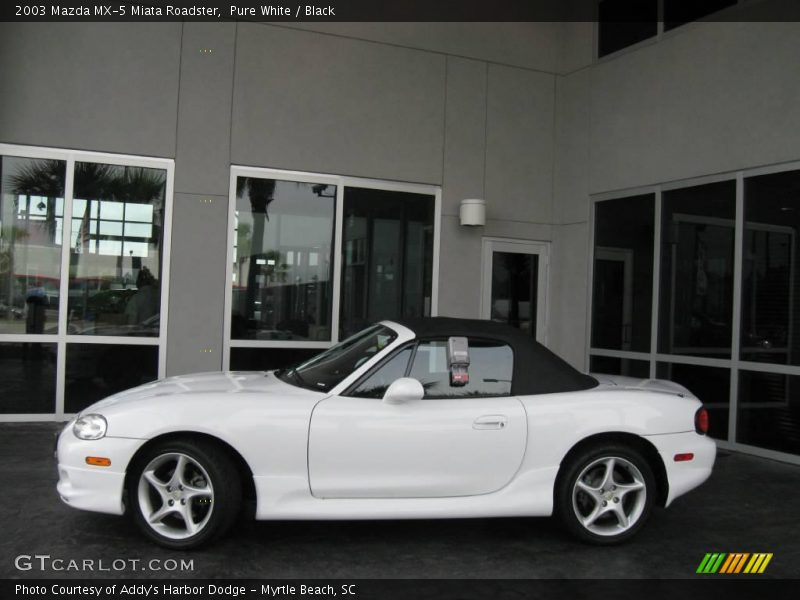 Pure White / Black 2003 Mazda MX-5 Miata Roadster