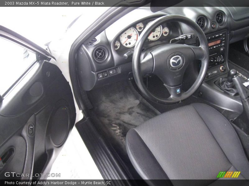 Pure White / Black 2003 Mazda MX-5 Miata Roadster
