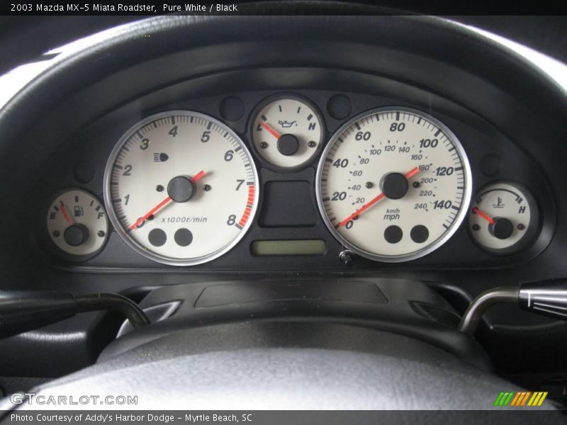 Pure White / Black 2003 Mazda MX-5 Miata Roadster