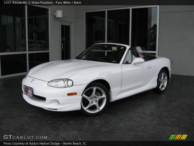 Pure White / Black 2003 Mazda MX-5 Miata Roadster