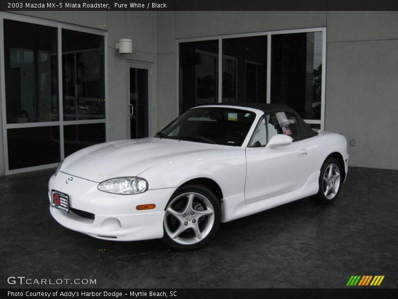 Pure White / Black 2003 Mazda MX-5 Miata Roadster