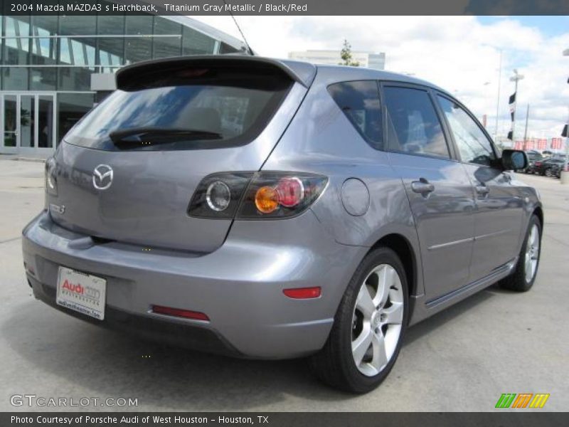 Titanium Gray Metallic / Black/Red 2004 Mazda MAZDA3 s Hatchback