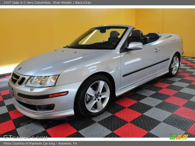Silver Metallic / Black/Gray 2007 Saab 9-3 Aero Convertible