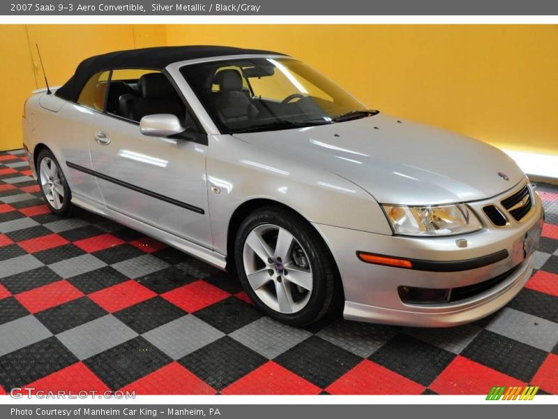 Silver Metallic / Black/Gray 2007 Saab 9-3 Aero Convertible