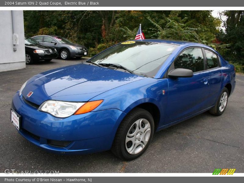 Electric Blue / Black 2004 Saturn ION 2 Quad Coupe
