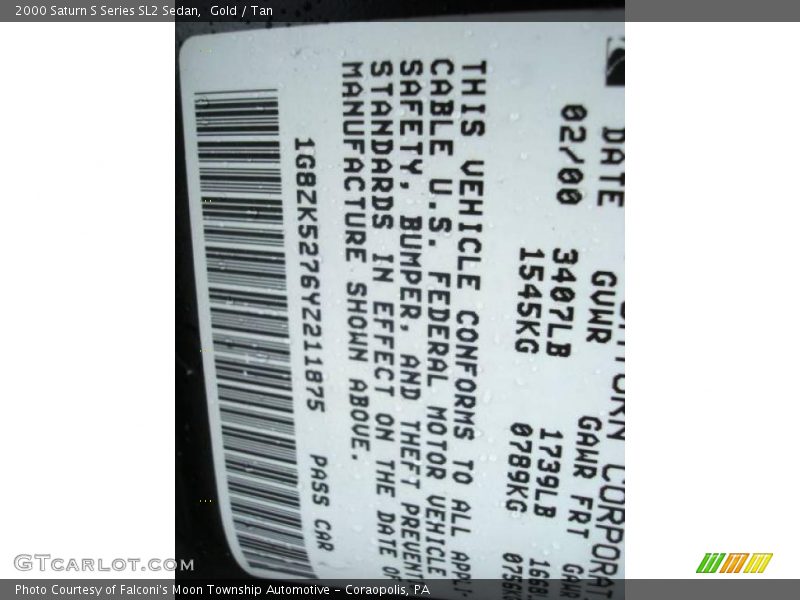 Gold / Tan 2000 Saturn S Series SL2 Sedan